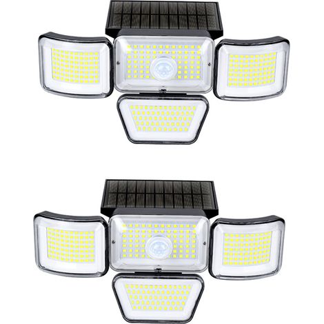 lampes solaires d'extérieur 278 LED multifonctions grand angle 180° idéales pour les allées de jardin fermes et garages 6 W (1/5)