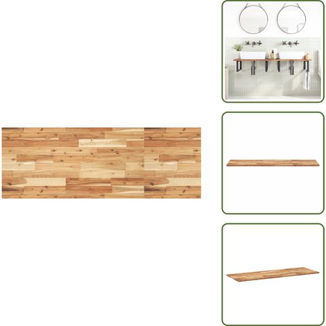 The Living Store Dessus de meuble de salle de bain finition à l'huile 120x50x2cm - Comptoir en bois d'acacia (1/5)