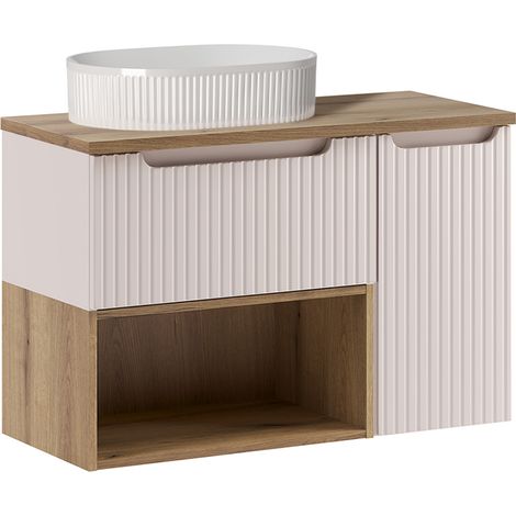 Waschtisch 90.4cm Riva mit 2 Schubladen, Kaschmir