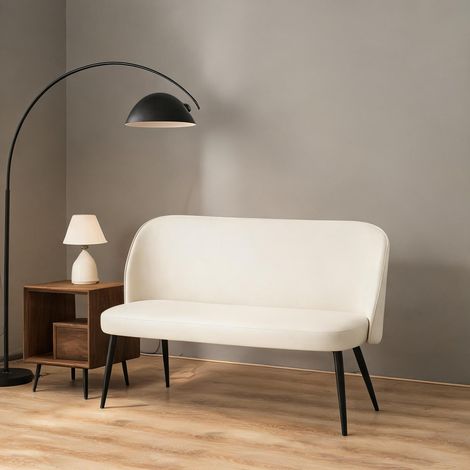 Canapé beige en polyester métal 127 x 63 x 84,5 cm (1/5)