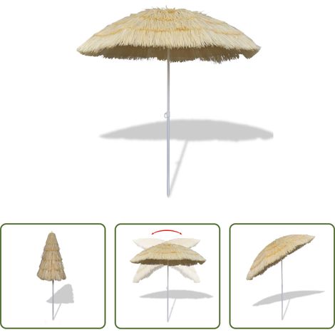 Parasol de plage - Parasol de plage inclinable style Hawaii (1/5)