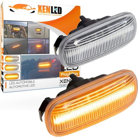 Clignotants Clairs LED DYNAMIQUE compatible avec Audi A3 S3 8P, A4 B6 B7 B8, A6 C5 , A8 D3, TT 8J Répétiteurs DÉFILANT - Homol (1/5)
