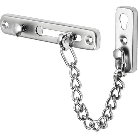 Chaîne de Porte de Sécurité Limiteur de Porte Étroit Verrou de Porte Anti-Vol à Ressort avec Vis pour Porte Interne à Domicile, Finition Brossée en Acier Inoxydable, EFD9000-LS (1/5)