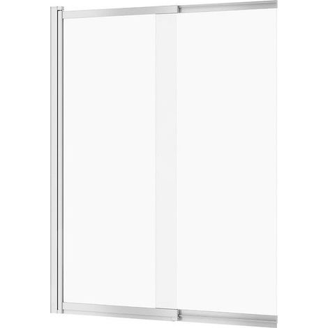 Cersanit Larga - Pare-baignoire, en deux parties, 116x140 cm, chrome/verre clair S932-141 (1/2)