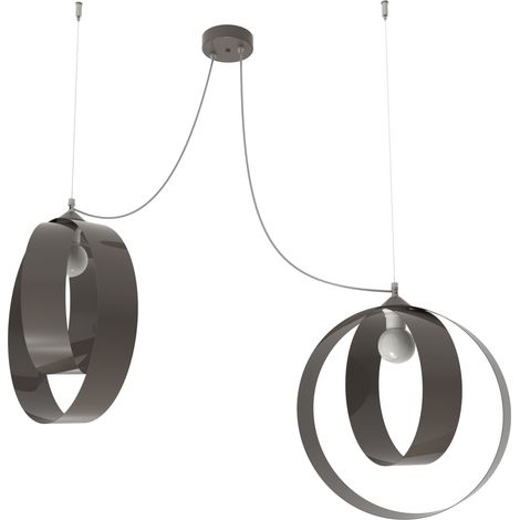 SHELL SOSPENSIONE 2 LUCI MONOCOLORE LUCIDO (1/3)