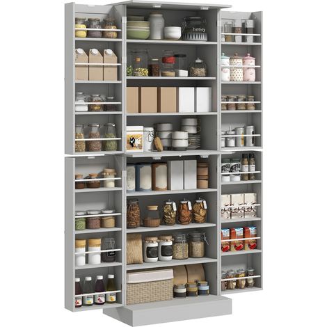 Armoire de Cuisine Buffet Cuisine Moderne 60 x 35 x 166 cm Gris (1/5)