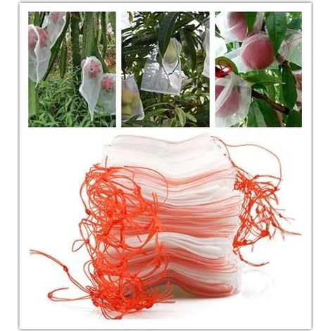 50 Pièces Sac d'insectes de fruits, Sac de Protection de Fruits de Raisins, Sac en Organza des Fruits Réutilisables Sacs en Maille Filet avec Cordon de Serrage Sacs de Rangement pour Fruits Lé (1/5)