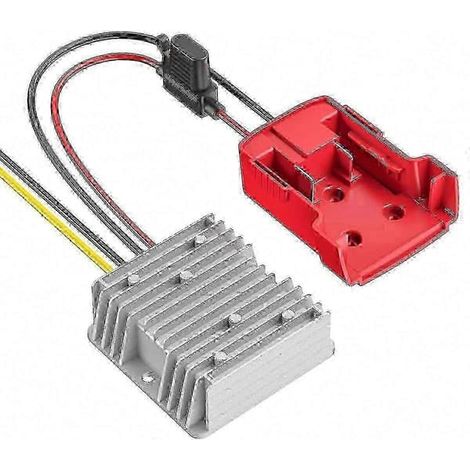 Ecleanfy - Adaptateur secteur pour batterie Milwaukee M18, convertisseur 18 V avec fusibles et bornes (lot de 2) (1/5)