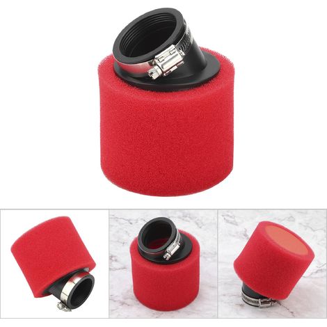 Filtre à air 48mm biseauté rouge pour motocross scooter quad moto tout-terrain (1/5)
