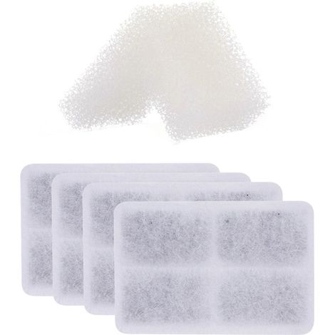 Set di 5 filtri per fontanella - Carbone attivo - Spugna - Adatti a cani e gatti - 4x Carbone + 1x Spugna - Migliora la qualità dell'acqua (1/5)