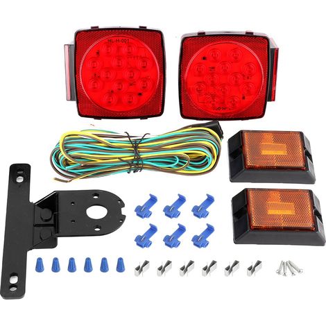 4-teiliges Set rechteckiger LED-Rückleuchten, 12 V, extrem hell, wasserdicht, für Anhänger/LKW (1/5)
