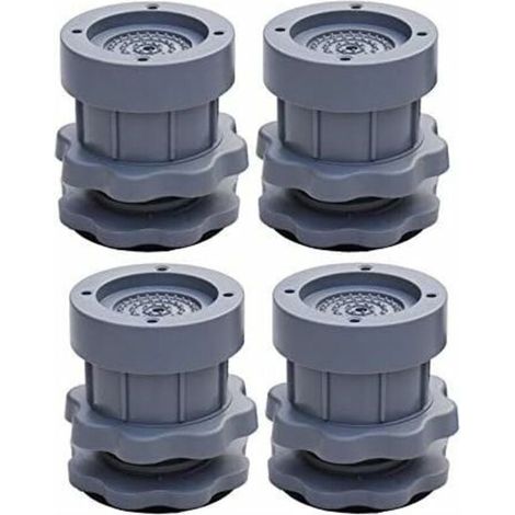 Lot de 4 Pieds Réglables Antidérapants pour Lave-Linge Machine à Laver Gris