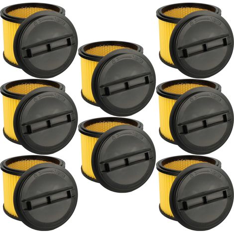 vhbw 8x filtro a pieghe piatte sostituisce Einhell 2342425 per aspirapolvere - nero / giallo