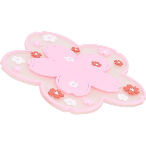 Dessous de verre à motif floral, isolant thermique, antidérapant, protection de table, évite d'endommager les meubles (rose) (1/5)