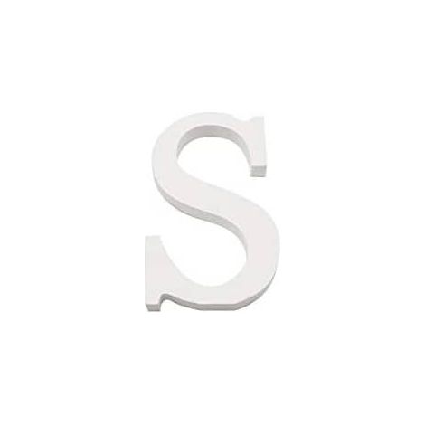 Letra S madera decorativo 11 cm  Blanco (1/3)