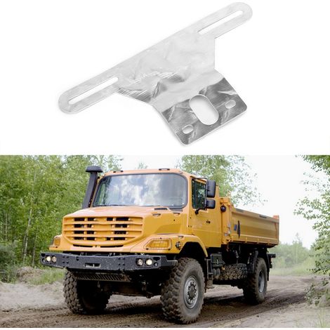 Support de fixation pour feu de plaque d'immatriculation de remorque en aluminium argenté (1/5)