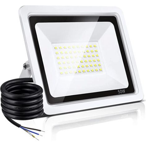 [JAMAIS UTILISÉ] 50W Projecteur LED Extérieur, IP66 étanche Spot LED Extérieur 6500K, Super Lumineux 10000LM Blanc LED Projecteur d'extérieur pour jardin, garage, terrain de sport (1/5)