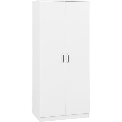 Dakota 2 Door Wardrobe - L48 x W75 x H175 cm - White