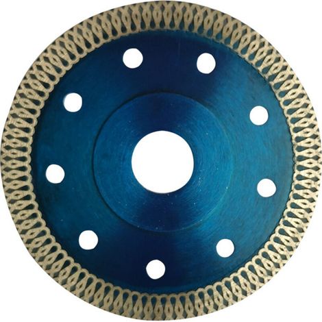 Disque Diamant, Ø125x22,23x H10 mm,1,2mm Extra Fin, X-Teeth Turbo Mesh Rim, Disque à Tronçonner Diamant Séparer et Couper pour Céramique, Carrelage, Marbre, Pierre Naturelle (1/4)