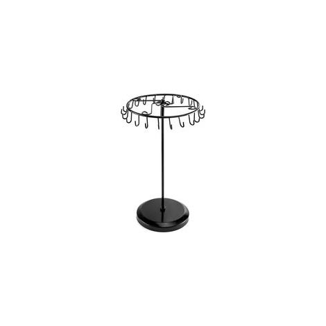 Présentoir à Bijoux Rotatif avec 23 Crochets, Porte Bijoux pour Collier, Bracelets, Montre, Bagues et Boucles d'Oreilles (Noir)
