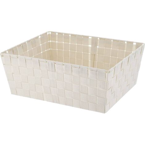 Ankleidekorb aus polyester b31,5xp39xh15 cm - elfenbein - Tendance