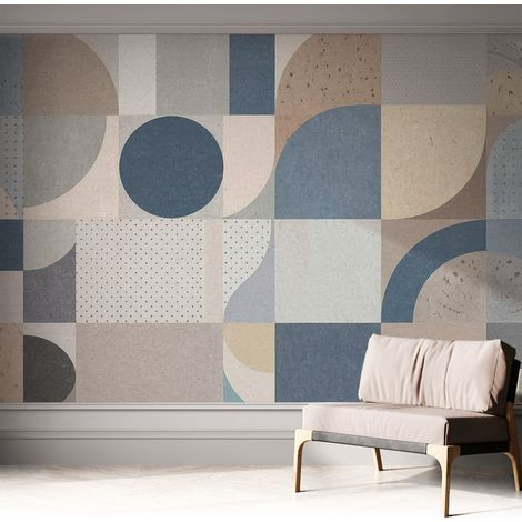 Papier peint adhésif décoratif pour salon chambre et cuisine Facile à poser avec colle Mosaïque géométrique 312x219 cm (1/5)