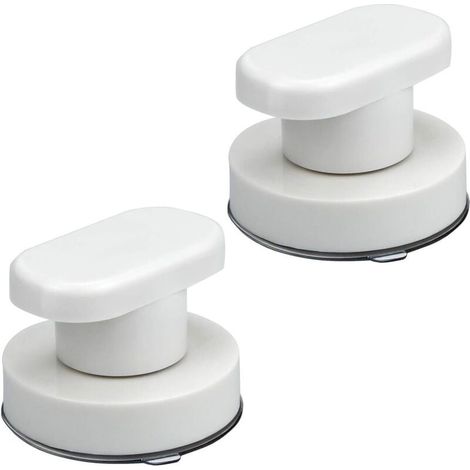 2 poignées à ventouse, pour siège de toilette, porte en verre, miroir, salle de bain, sans perçage (1/4)