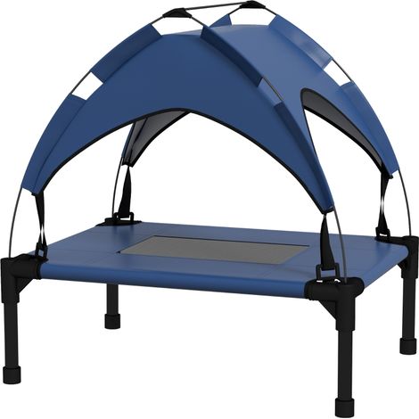 Cooling Raised Pet Bed w/ Washable Breathable Mesh, for Mini Small Dogs, 61 x 46 x 63cm - Dark Blue