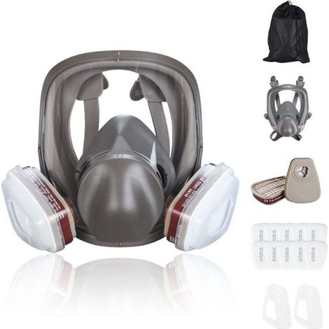 6800 Maschera respiratoria integrale riutilizzabile per verniciatura, lucidatura e saldatura, maschera antipolvere, 2 tipi di connettori