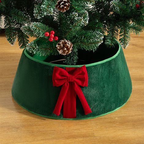 Collier de sapin de Noël, jupe de sapin de Noël en peluche, panier de sapin de Noël pliable, fournitures de fête, décorations de sapin de Noël (1/5)