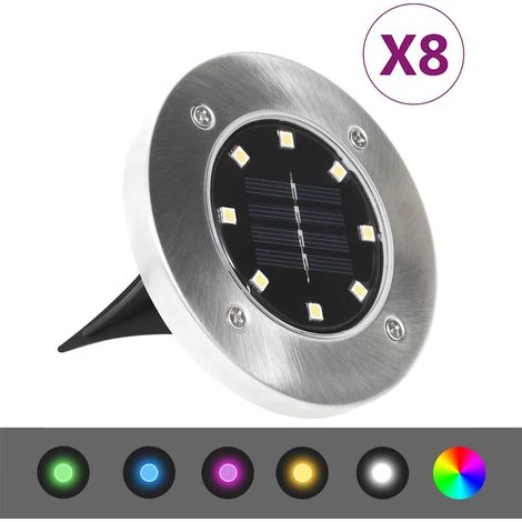 Lampes solaires de sol 8 pcs Lumières LED couleur RVB (1/5)