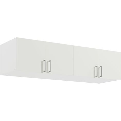 Aufsatzschrank 4-türig, 181cm breit, weiß, TRIEST-166 (1/4)