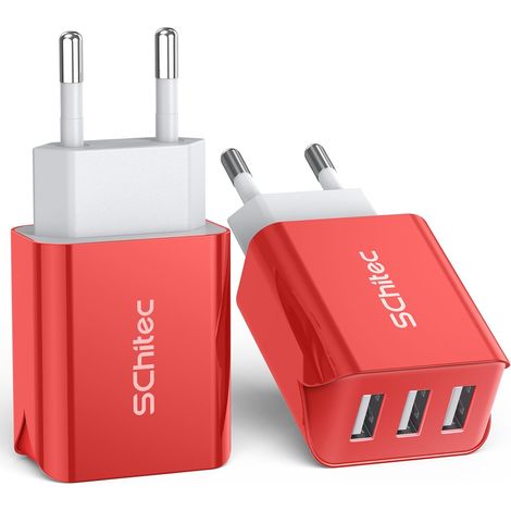 Prise d'alimentation USB, 2 pièces avec 3 Ports 15W/3A. Adaptateur de Charge pour 11, X, 8, 6, tablettes, pour Galaxy S9, S8, et Plus d'appareils. (1/5)