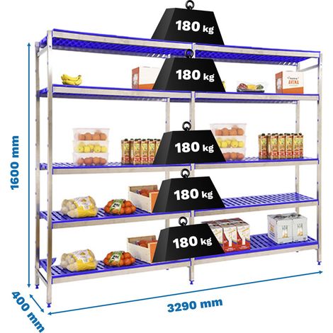 Simonrack SIMONINOX INITIAL scaffale metallico blu 5 ripiani (1/3)