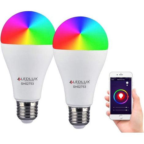 2 Pezzi Lampade LED E27 Wifi Smart A65 15W 1500lm RGB CCT APP Tuya Alexa Google Home