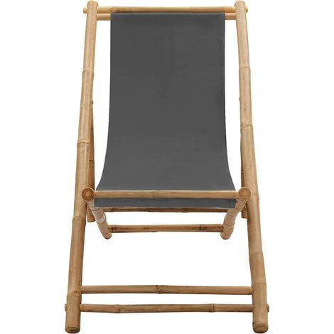 Maison Exclusive - Chaise de terrasse Bambou et toile Gris foncé (1/5)