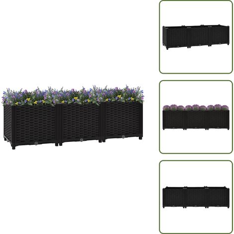 Hochbeet 120x40x38 cm Polypropylen - Hochbeet - Pflanzgefäß - Gartenmöbel - Outdoor Dekoration - Polypropylen