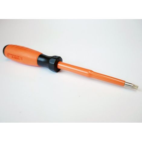 Tournevis Torx T25 5x100mm isolé 1000V lame acier chromé non-decolleté manche bi-matière vis creuses DERANCOURT