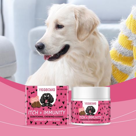 Complément alimentaire à mâcher pour chiens, idéal pour les chiens qui font leurs griffes sur les tables, les chaises, les pieds de meubles et autres surfaces - 50 g (1/5)