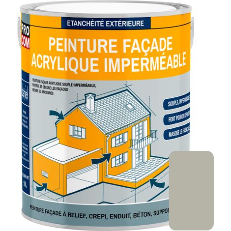 Peinture façade PROCOM crépi, façade à relief, imperméabilisation et protection des façades - Durable jusqu'à 10 ans b7b3a8 2.5 litres