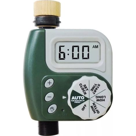 Programmateur d'eau automatique à 1 sortie, temps d'arrosage de 1 minute à 300 minutes. (1/5)
