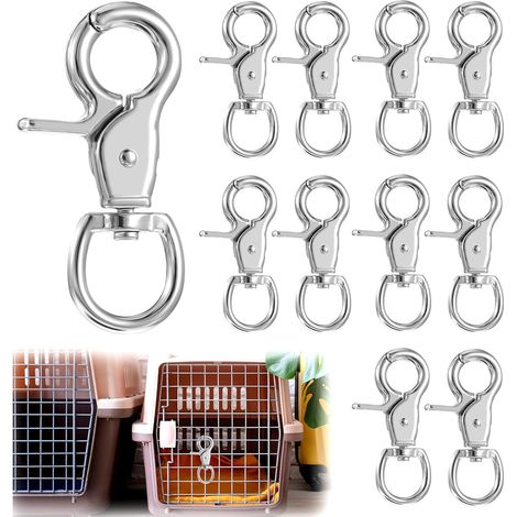 10 Stück Karabiner Hundeleine, Karabinerhaken robuste Drehbare Metallverschlüsse Lanyard Clips 360 Grad drehbare Federschnalle für Hundeleine Schlüsselanhänger Fahnenmast (1/5)