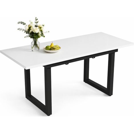 ELVMI Mesa de Comedor Extensible con 1 Tablero, Estructura de Metal, para Comedor (1/5)
