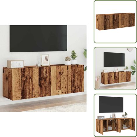Meubles TV muraux 2 pcs vieux bois 60x30x41 cm - Meuble TV - Meubles TV - Support TV - Meuble HiFi (1/5)