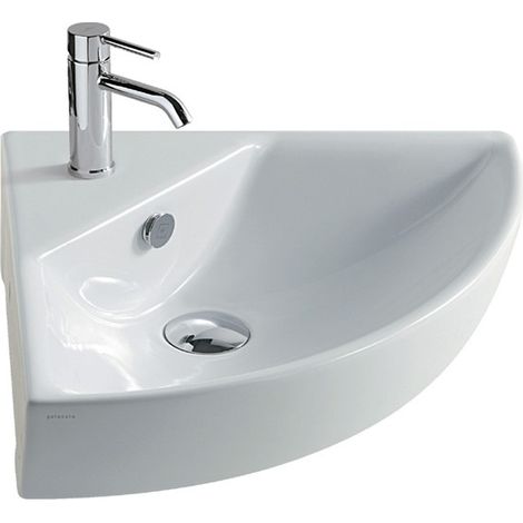 Lavabo M2 sospeso cm. 45x45 angolare bianco lucido di Ceramica (1/4)