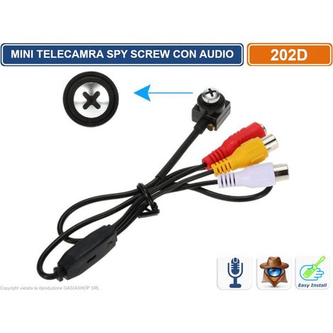 MINI TELECAMERA SPY SCRAW CCD SONY 1/3 650TVL 3.7MM MICROFONO INCORPORATO (1/2)