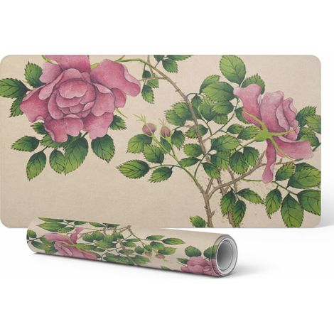 Mantel protector para mesa con un moderno estampado de un ramo de rosas retro, 100 x 50 cm.