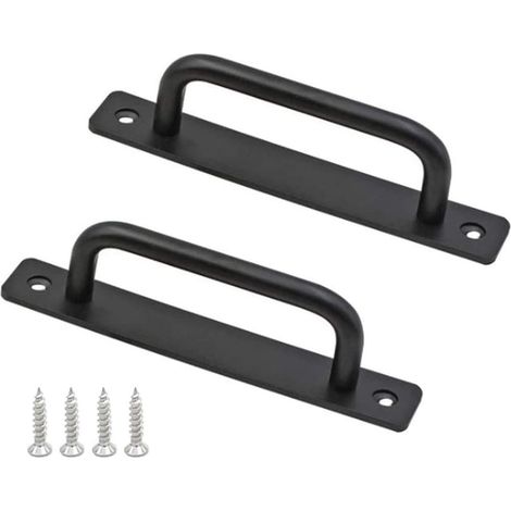 2 Pièces Poignée de porte Grange,Poignée de Porte Coulissante Lourde,Poignée de Porte de Grange Coulissante Noire,Pour Cuisine, Meubles, Armoires, Placards, Portes (1/5)