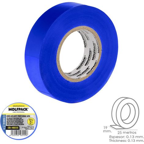 Nastro isolante wolfpack linea profesional blu 19 mm 25 metri