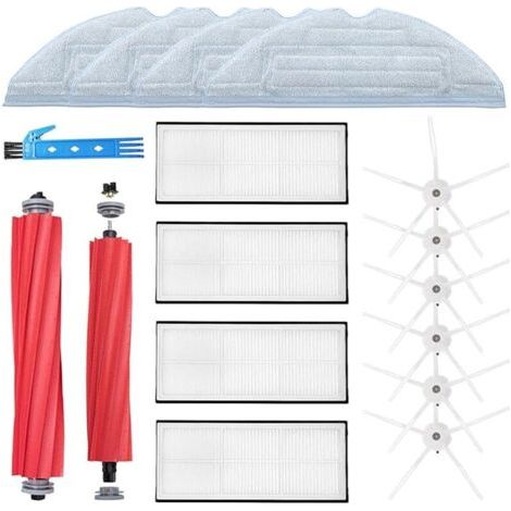 FENOPLASTICAFOREHILL Kit de Remplacement pour Roborock S7 S7 Plus S7 MaxV S7 MaxV Ultra Aspirateur Robot,2 brosses principales,4 filtres,6 brosses latrales, 4 Chiffons de vadrouille (1/5)